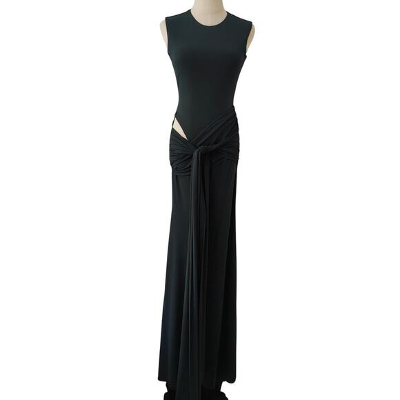 Alex Perry Sleeveless Cut Out Wrap Gown in Crepe Jersey US 8 - Picture 3 of 12